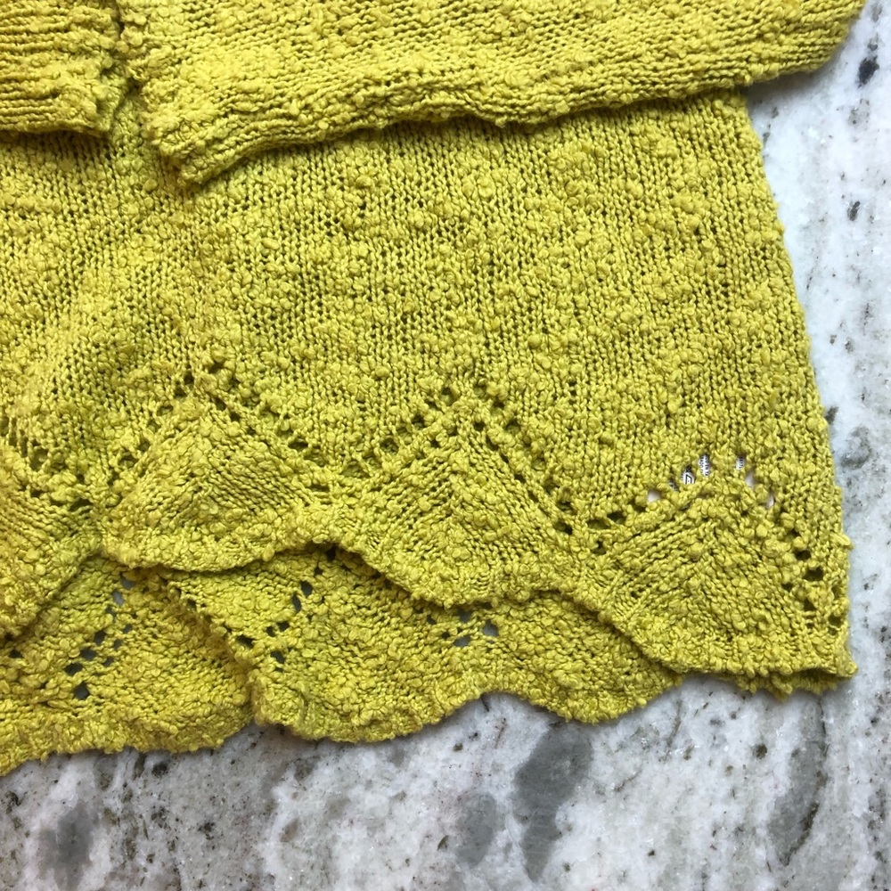 Anthropologie Yellow Bird Peaked Pointelle Sweater - Picture 2 of 7